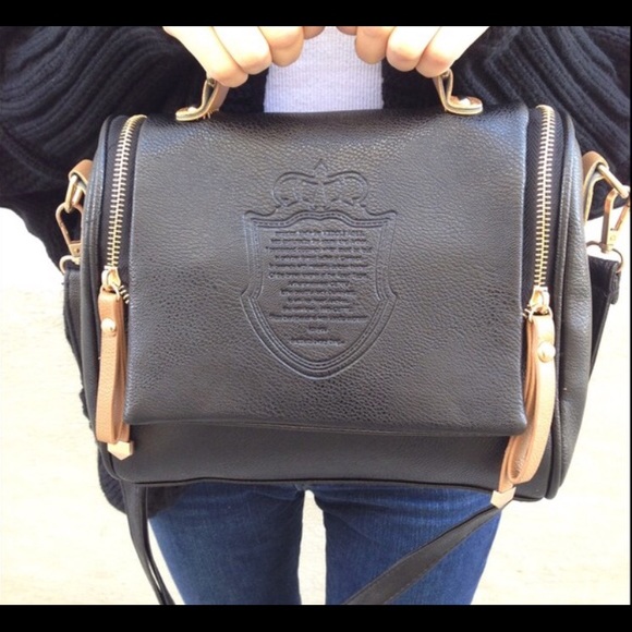 Black crossover handbag