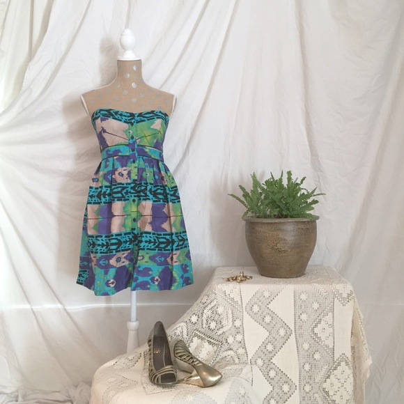 Strapless mixed print dress from Target!