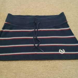 Red white and blue fabric short skirt