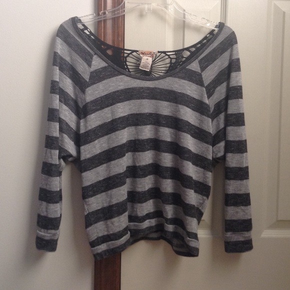 Grey and Black striped top