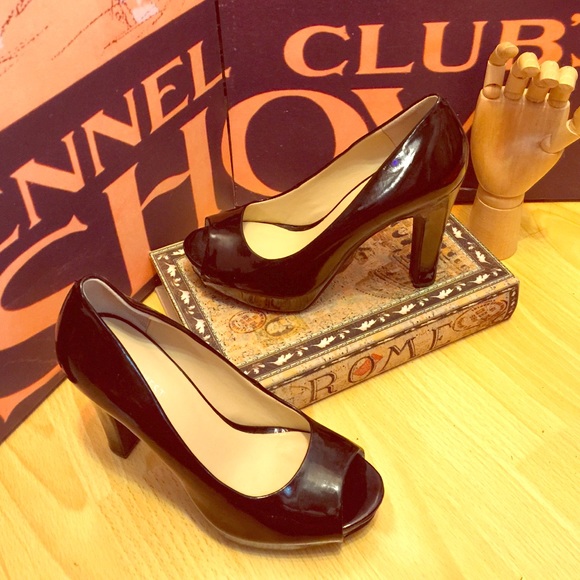 Black Patent Leather Platform Heels