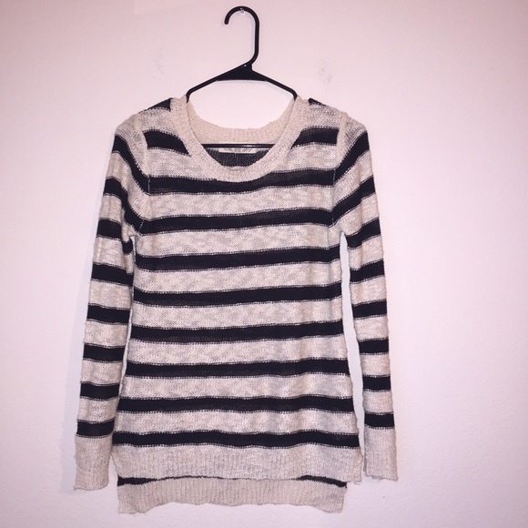 Black and Cream Striped Sweater