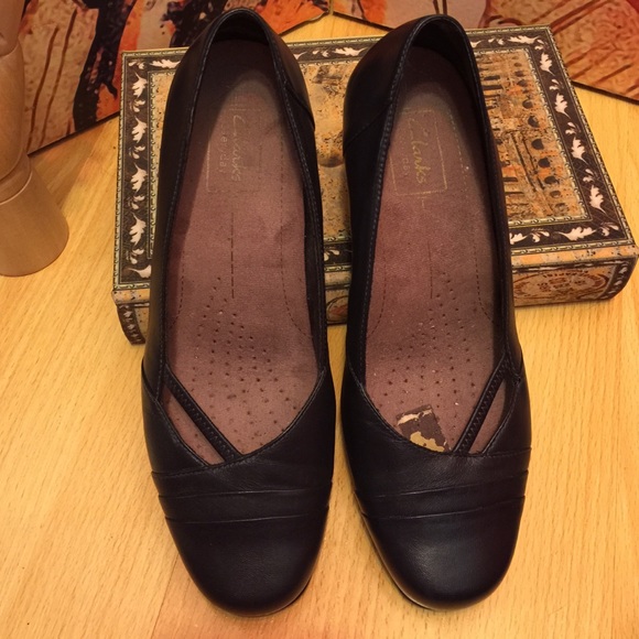 Clarks Shoes Clarks Navy Blue Pumps Poshmark