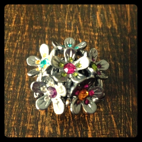 Multicolor Flower Grey Fashion Ring