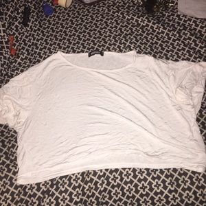 White cuff sleeve crop top