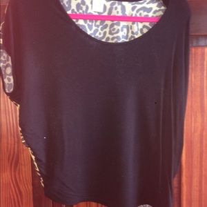 Short Sleeve Cheetah Print Top