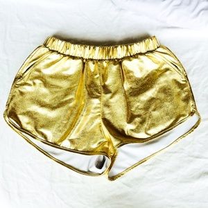 Small metallic gold shorts