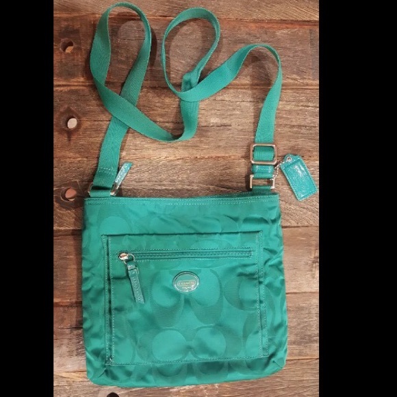 Teal green Coach Purse