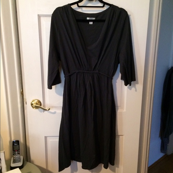 old navy - grey gathered front tie back dress - 2X