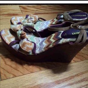 Authentic Missoni purple/multi Wedges size 8