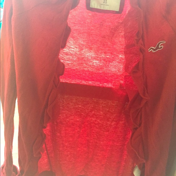 Hollister red cardigan