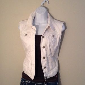White jean vest