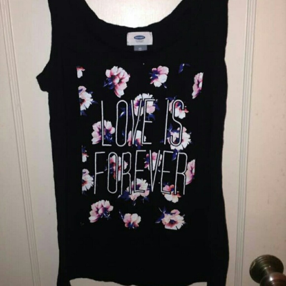 Black floral tank top - Picture 1 of 1