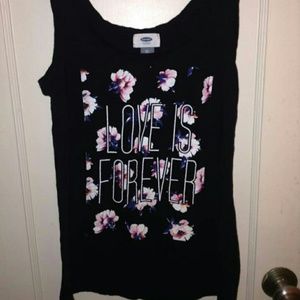 Black floral tank top