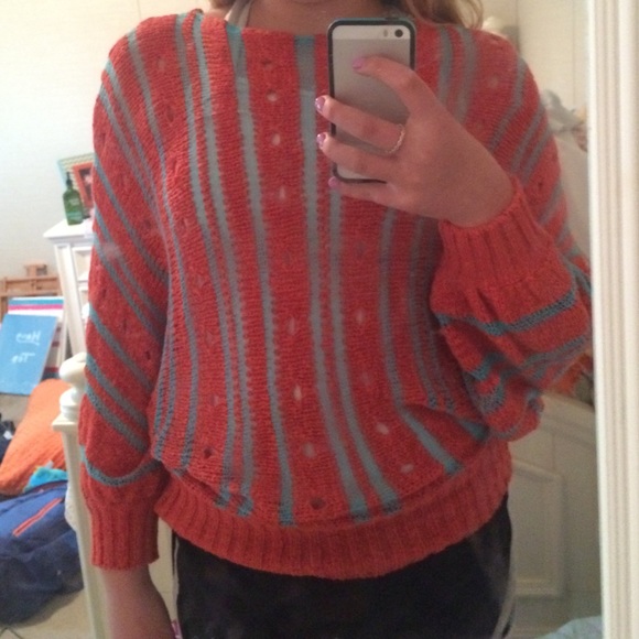 Orange and blue sweater