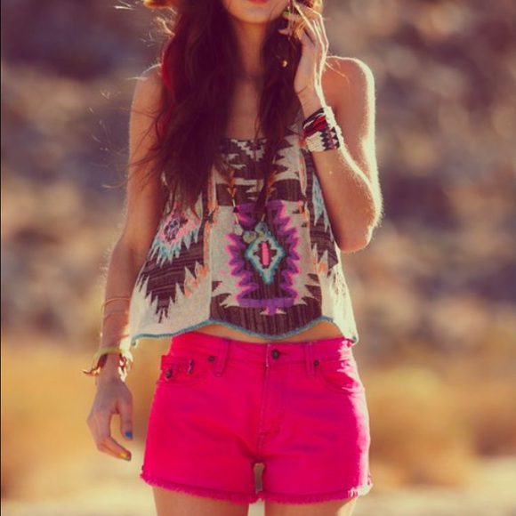 Hot Pink Denim Shorts