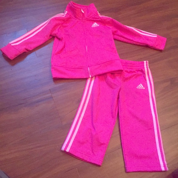 18 month pink girl adidas set
