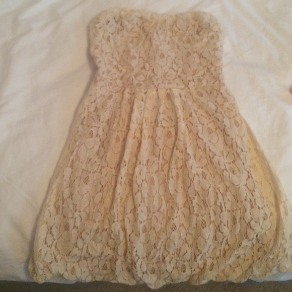 cream lace dress
