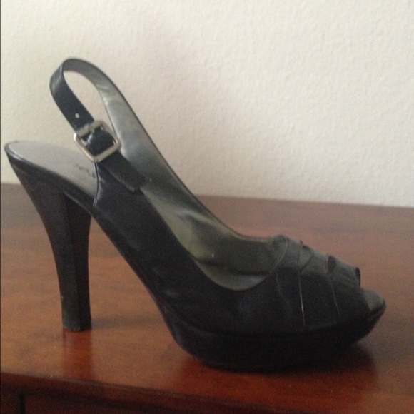 Black leather sling backs!