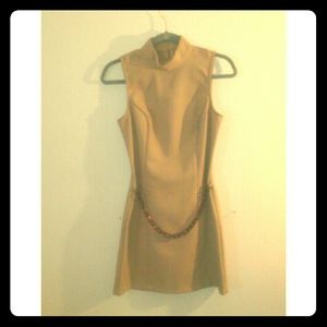 Groovy 1960's Mod Dress, tortoise chain linked bel