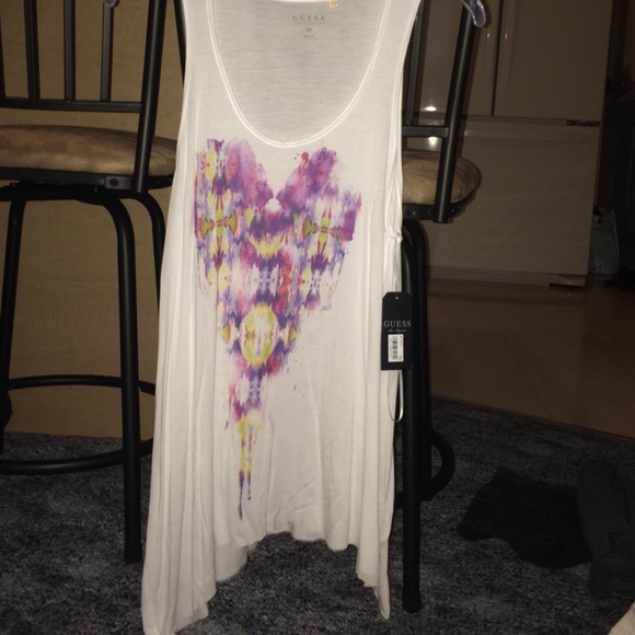NWT Guess White Flowy Tank - Picture 1 of 1