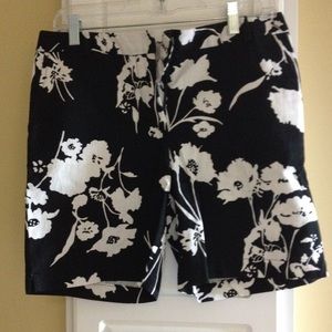 Talbots Black and White Pattern Shorts