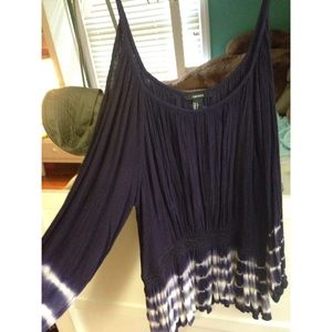 Open shoulder tie dye top