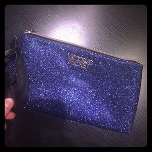 Shimmering, blue makeup bag