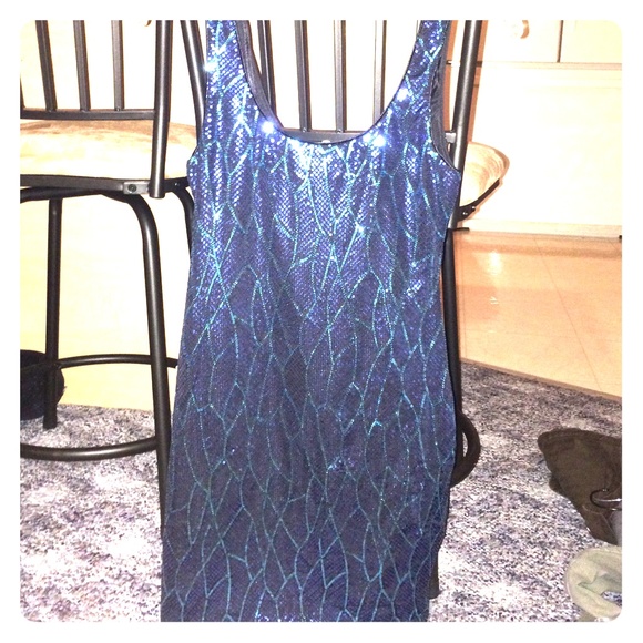 Lily Rose Blue Sequin Dress - Picture 1 of 2