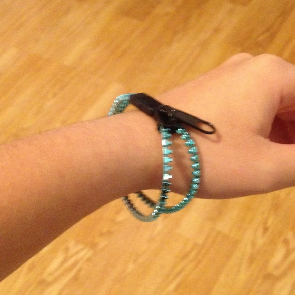 Teal zipper bracelet glossy - Picture 2 of 2