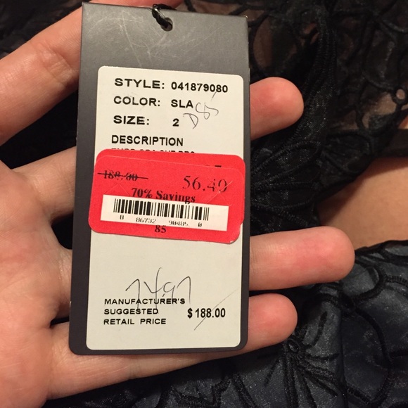 Black Lace Adrianna Papell Dress - Picture 4 of 4