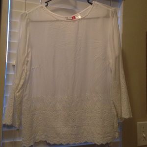h&m white embroidered shirt