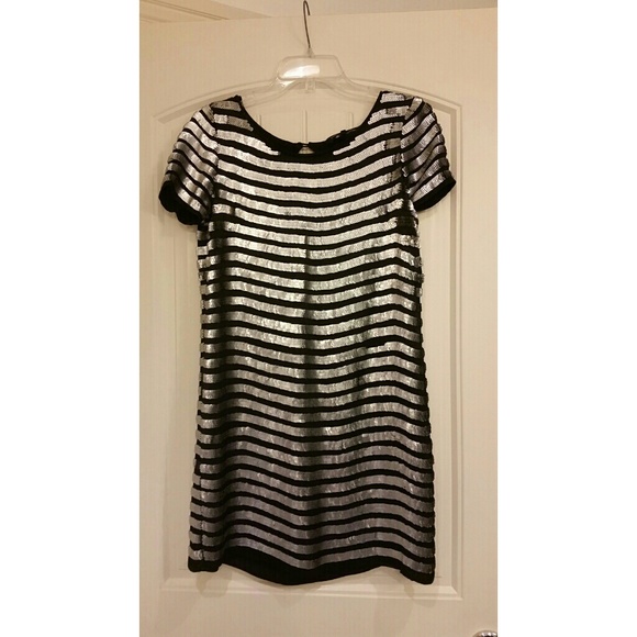 French Connection black and silver sequin dress.