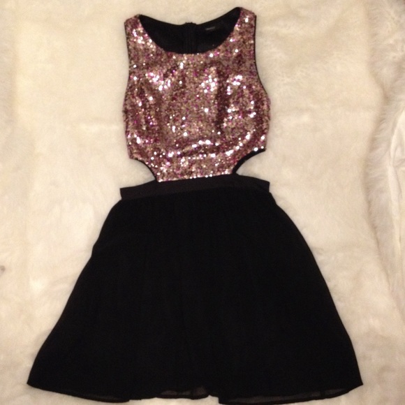 Sparkle cut out dress