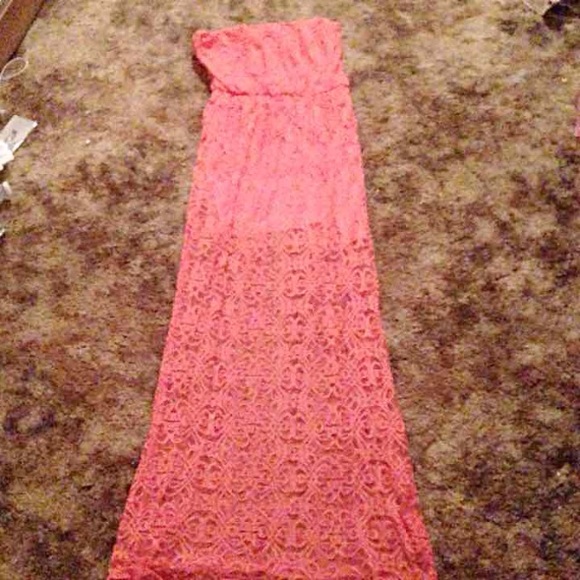 Coral maxi dress