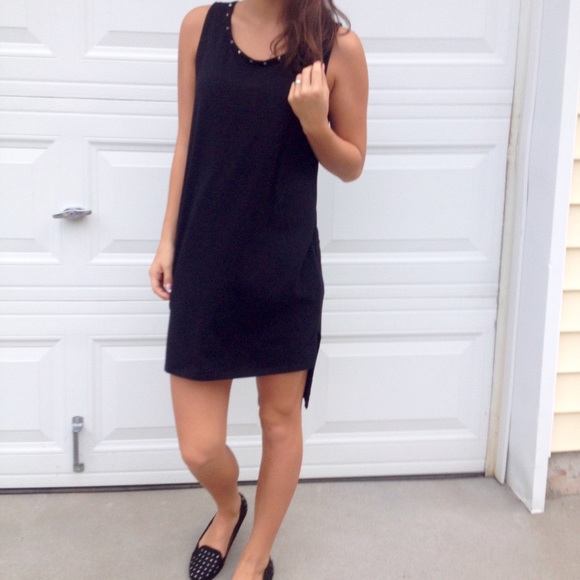 High low studded dress