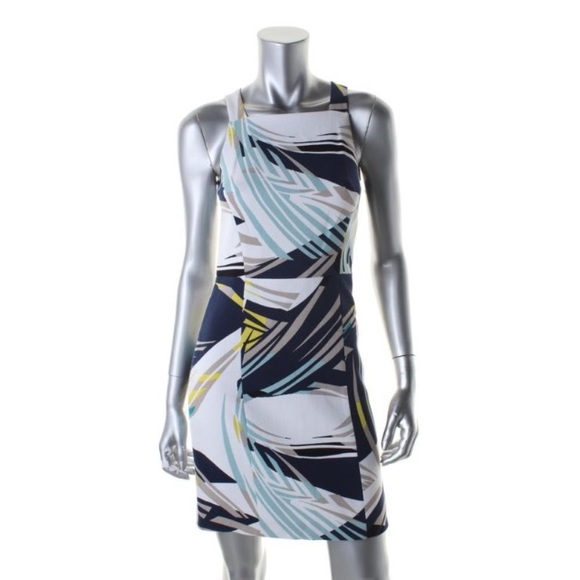 4 COLLECTIVE Navy Textured Printed  Casual Dress