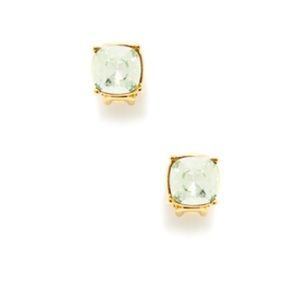Kenneth Jay Lane light green cushion stud earrings