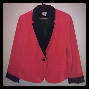 NWOT Orange/Coral and Black Worthington Blazer