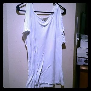 White open shoulder top