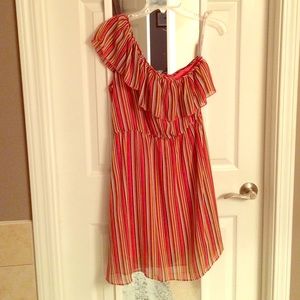 🚫SOLD!🚫 Coral, orange, & yellow striped  dress