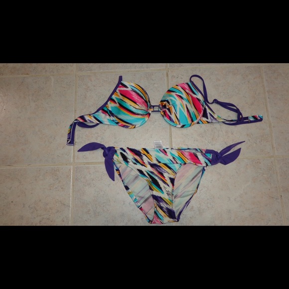 Multi color bikini.