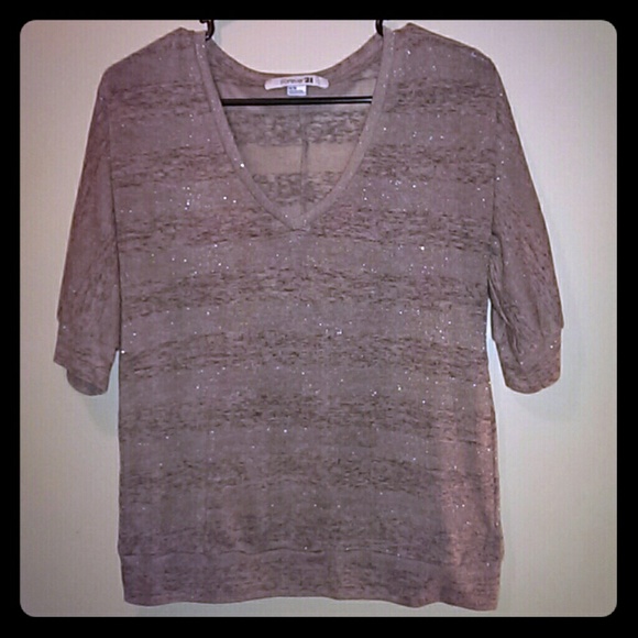Forever 21 Blush and Black Shimmer Top