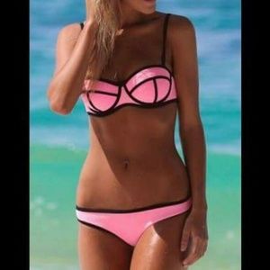 ***SOLD***Pink pushup bandeau bikini (pp$25)