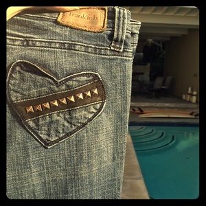 Frankie B Studs Heart Pocket skinny Denim Jeans 4