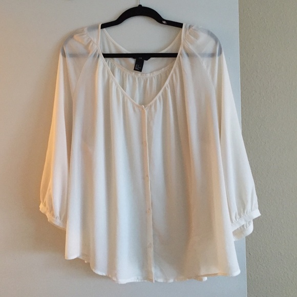 H&M cream chiffon blouse
