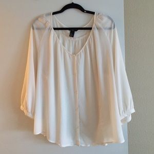 H&M cream chiffon blouse