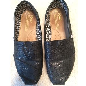 Black Sparkle Toms
