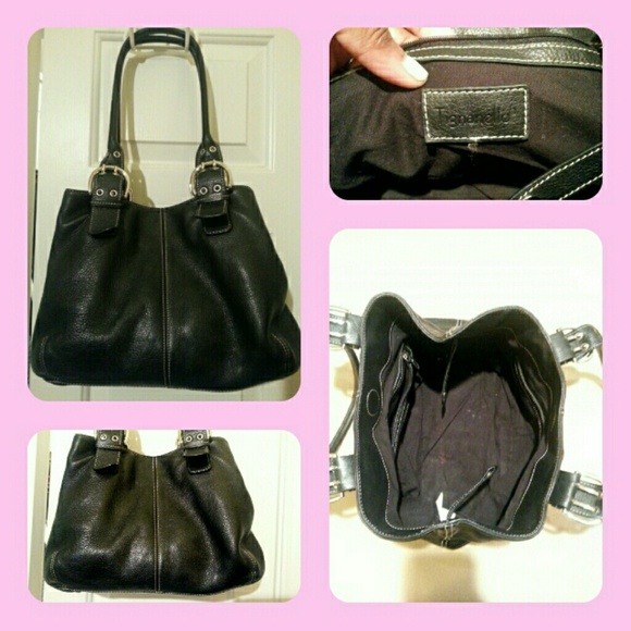 Blsck leather Tignanello purse