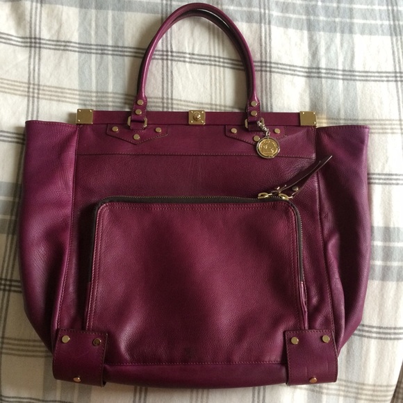 SOLD Lanvin Noanne Bag Tote Leather Purple - Picture 2 of 4